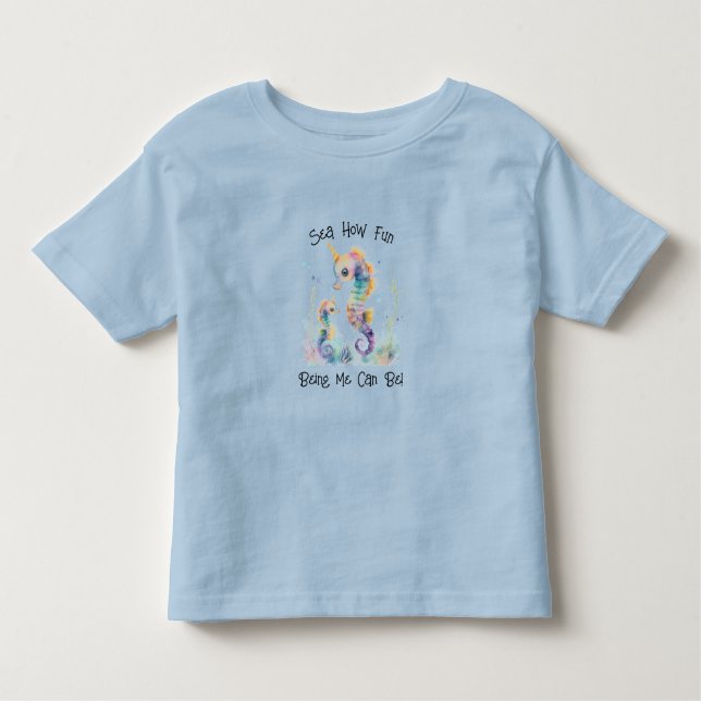 Pour Les Tous Petits Seahorse Sea Comme je suis amusant Toddler T-shirt (Devant)