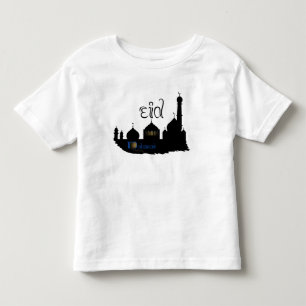 Pour Les Tous Petits Silhouette de mosquée d'Eid Mubarak - le T-shirt