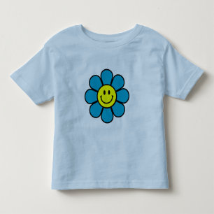 Pour Les Tous Petits T-Shirt à poignet de baguette à fleurs (bleu)