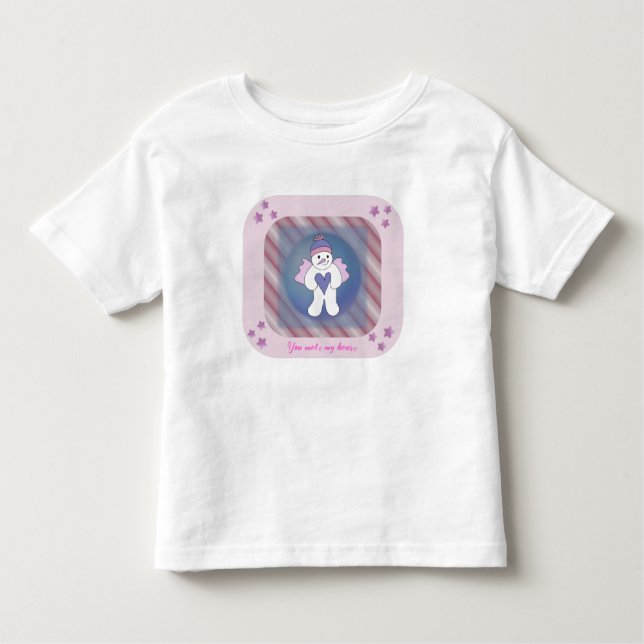 Pour Les Tous Petits T-shirt Ange Neige Rose (Devant)