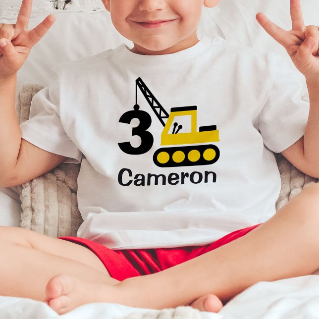Pour Les Tous Petits T-Shirt anniversaire 3 ans garçon grue de construc (Créateur téléchargé)
