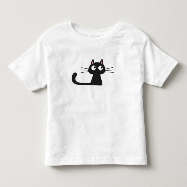 Pour Les Tous Petits T-shirt avec un joli chat noir (Devant)