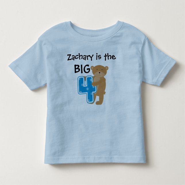 Pour Les Tous Petits T-shirt Bear Big Four personnalisable Birthday (Devant)