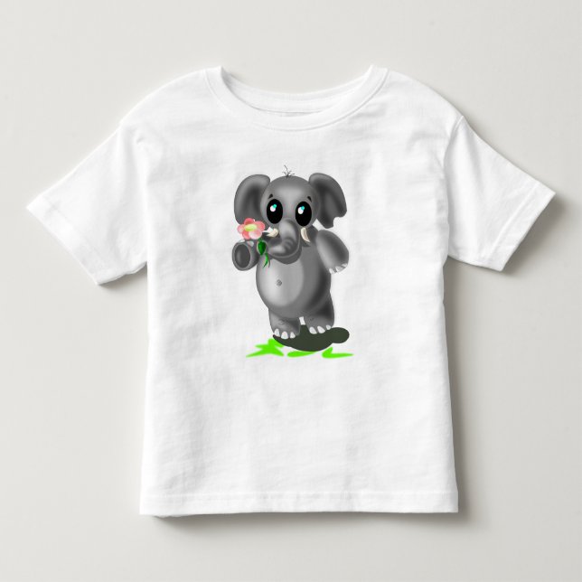 Pour Les Tous Petits T-shirt bébé éléphant mignon (Devant)