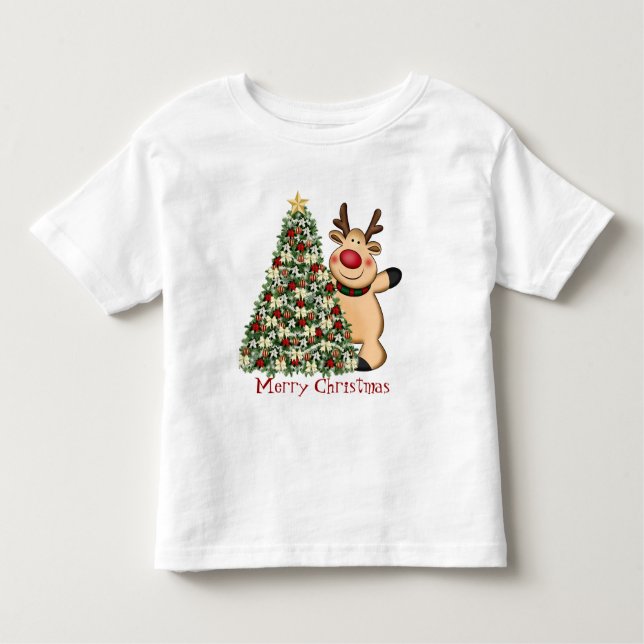 Pour Les Tous Petits T-shirt bébé rennes de Noël (Devant)