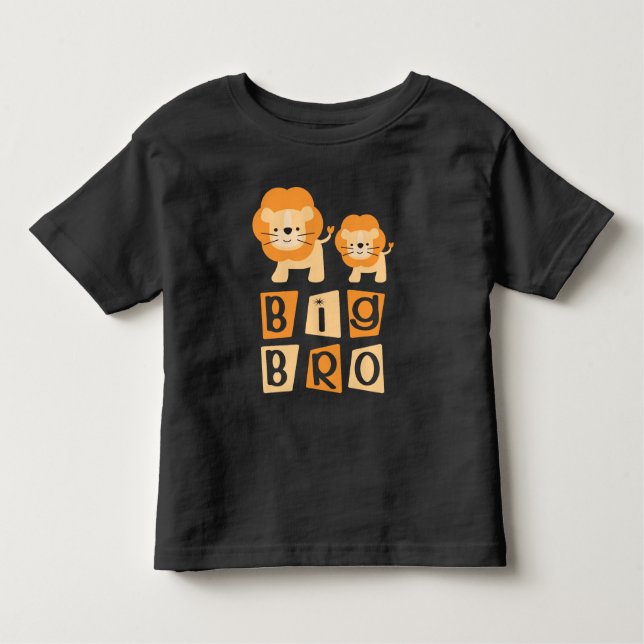 Pour Les Tous Petits T-shirt Big Bro Lion Brother Boys (Devant)