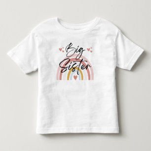 Pour Les Tous Petits T-Shirt Big Soeur Arc-en-ciel et Coeurs