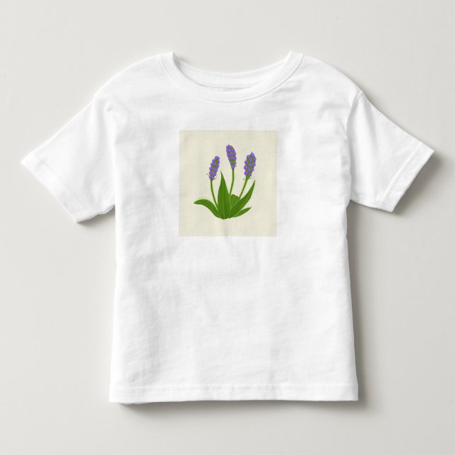 Pour Les Tous Petits T-Shirt blanc avec fleurs violettes (Devant)