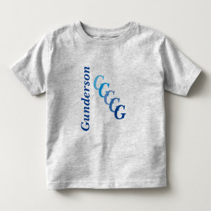 Pour Les Tous Petits T-shirt - BlueName et initiales décalées