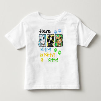 Pour Les Tous Petits T-shirt coloré de triptyque de chats