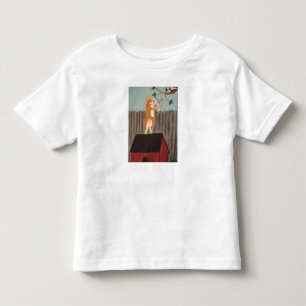 Pour Les Tous Petits T-shirt Corgi visant un lance-pierre sur un chat