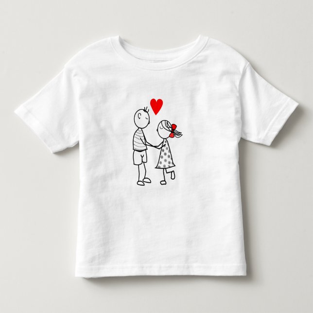 Pour Les Tous Petits T-shirt Couple Toddler mignon (Devant)