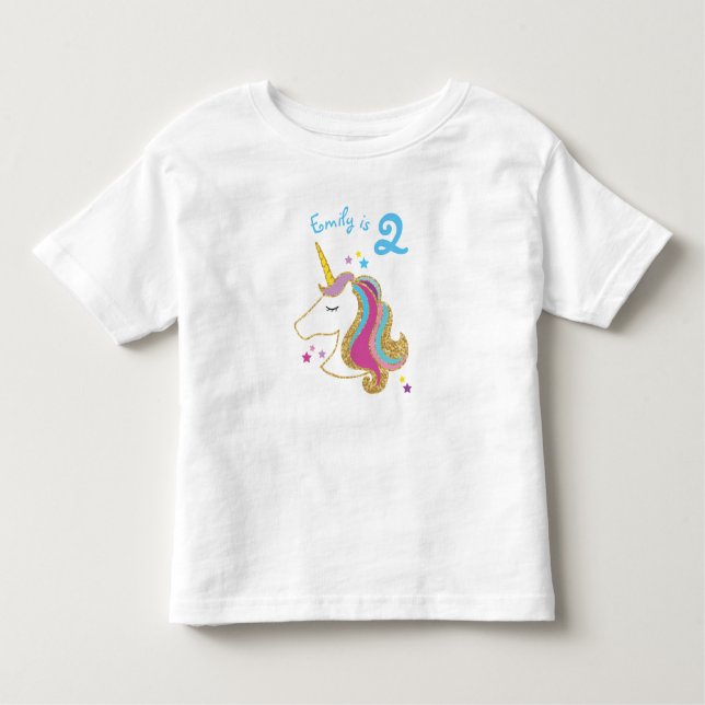 Pour Les Tous Petits T-shirt d'anniversaire de MagicalGirl de licorne (Devant)