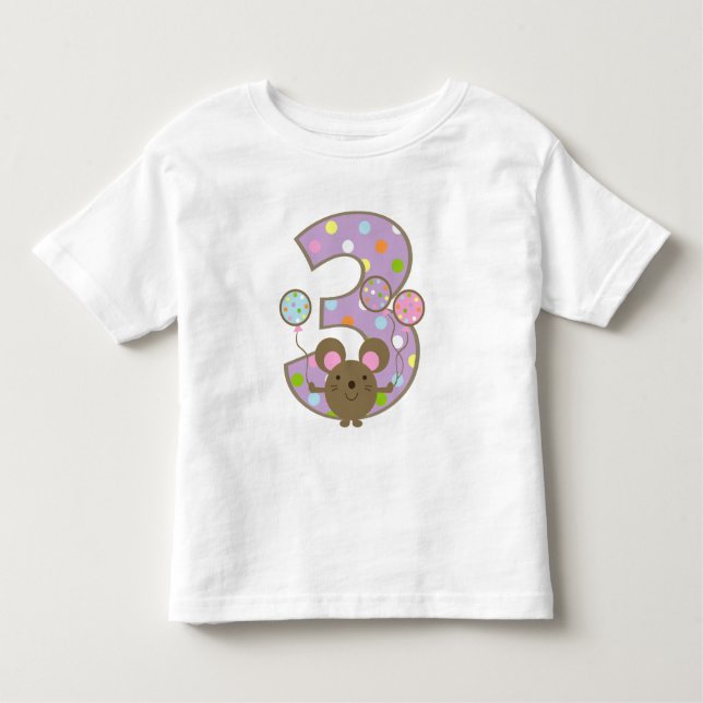 Pour Les Tous Petits T-shirt d'anniversaire de pourpre de souris de (Devant)
