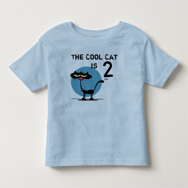 Pour Les Tous Petits T-shirt d'anniversaire personnalisable Chat cool (Devant)