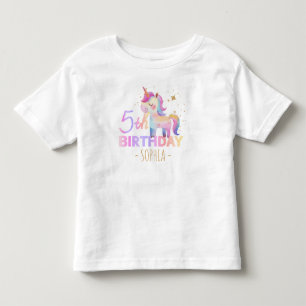 Pour Les Tous Petits T-shirt de fête d'anniversaire 5 ans Licorne Paste