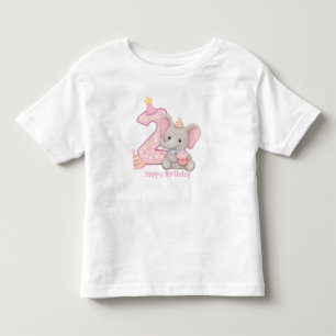 Pour Les Tous Petits T-shirt de fête d'anniversaire éléphant mignon Age
