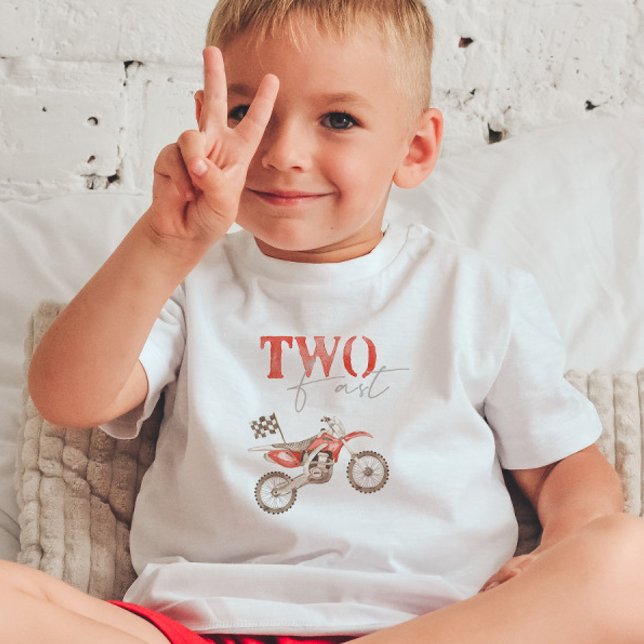 Pour Les Tous Petits T-shirt de fête d'anniversaire TWO Fast Red Dirt B (Créateur téléchargé)