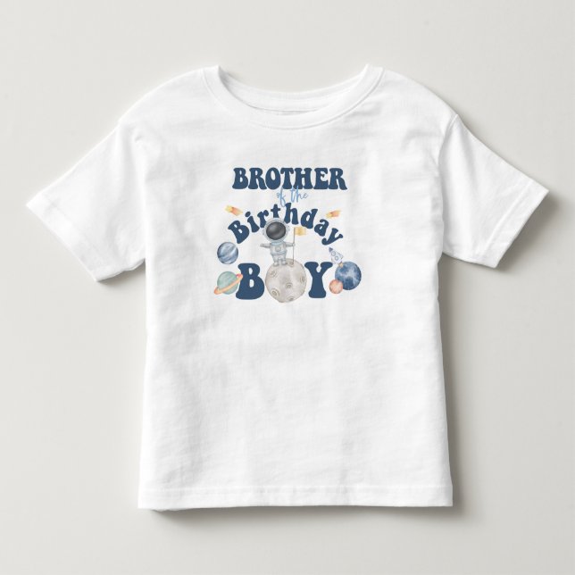 Pour Les Tous Petits T-shirt de frère d'anniversaire dans l'espace (Devant)