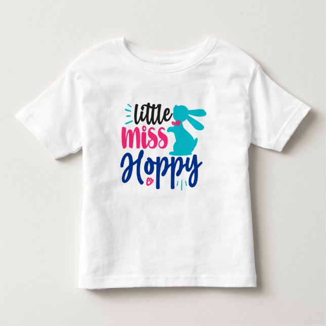 Pour Les Tous Petits T-shirt de la petite Miss Hoppy Pâques (Devant)