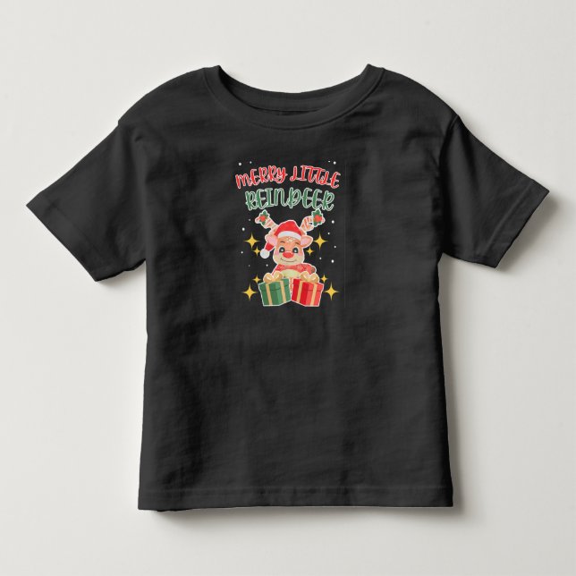 Pour Les Tous Petits T-shirt de Noël Renne Joyeux (Devant)