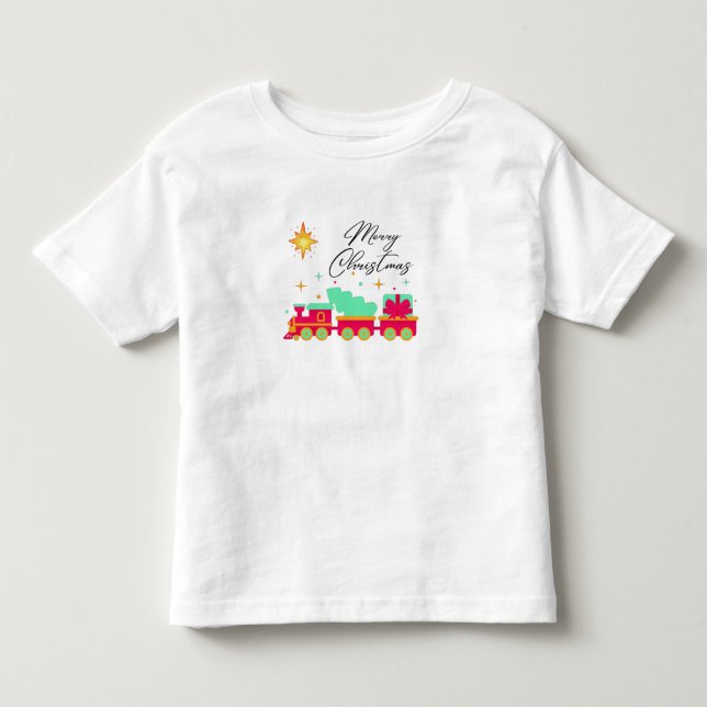 Pour Les Tous Petits T-Shirt de Noël Train Choo-Choo (Devant)