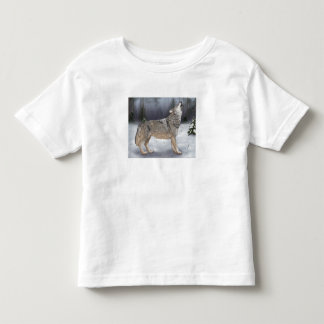 Pour Les Tous Petits T-shirt d'enfant en bas âge de loup d'hiver