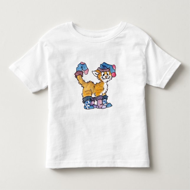 Pour Les Tous Petits T-shirt d'enfants de Kitty de chaussette (Devant)