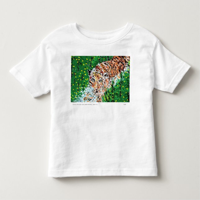 Pour Les Tous Petits T-Shirt : Dessin de bébé d'un tigre (Devant)