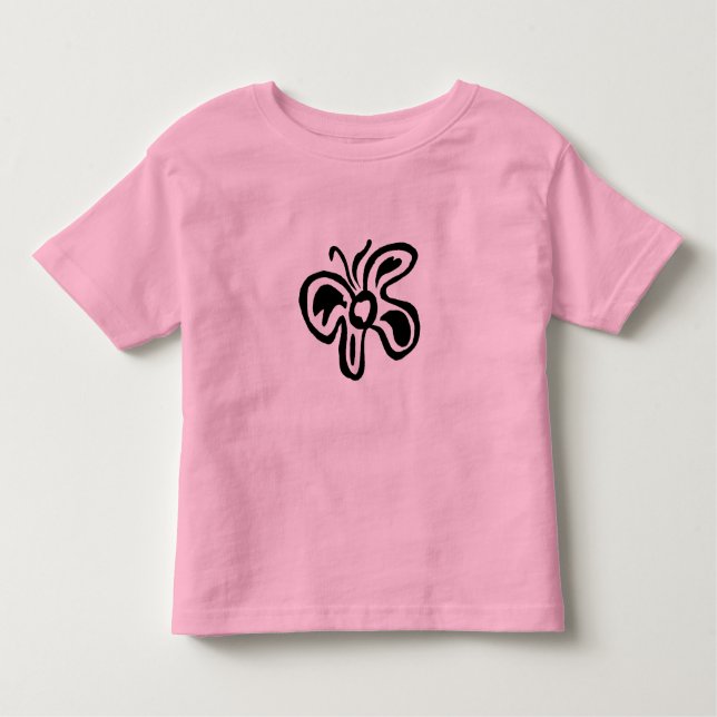 Pour Les Tous Petits T-shirt Doodle B&W Flutterfly bleu et jaune (Devant)