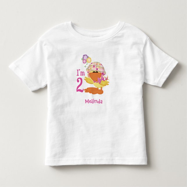 Pour Les Tous Petits T-shirt Ducky Girl 2nd Birthday Toddler (Devant)
