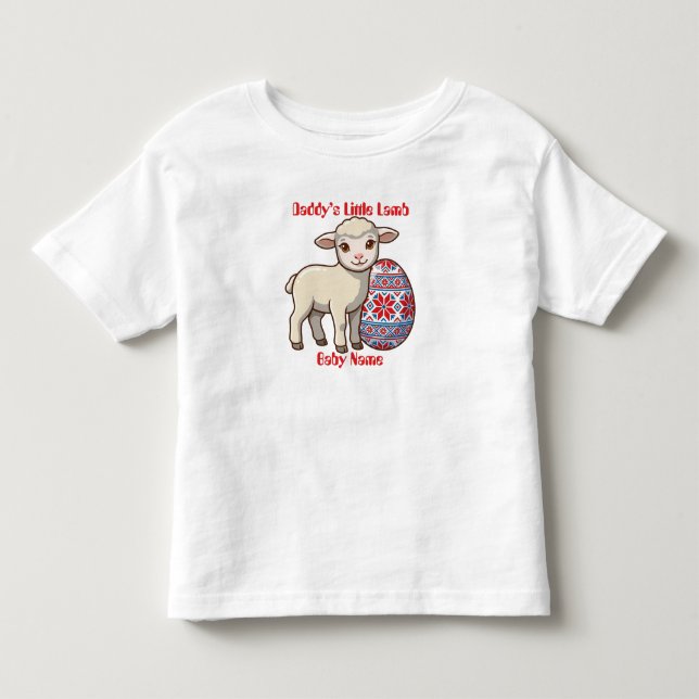 Pour Les Tous Petits T-shirt Enfant Agneau de Pâques Brillant Vinyle -  (Devant)