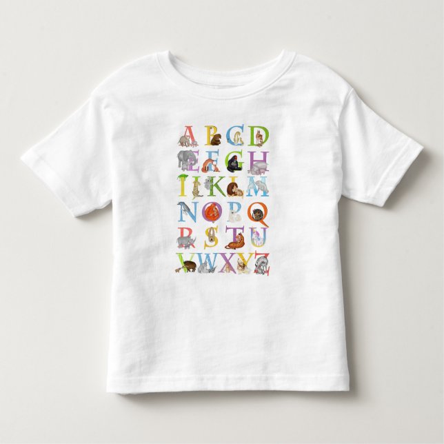 Pour Les Tous Petits T-shirt enfant de l'animal ABC (version bleue) (Devant)