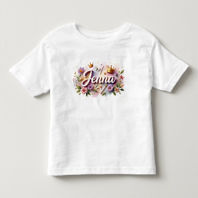 Pour Les Tous Petits T-Shirt Enfant Fleur Princesse Personnalisé (Devant)