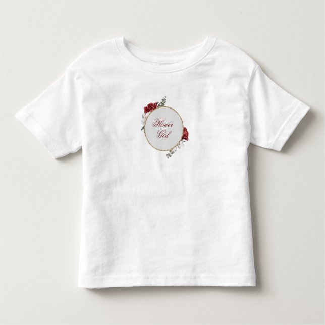 Pour Les Tous Petits T-shirt fille Burgundy Blush & White Roses (Devant)