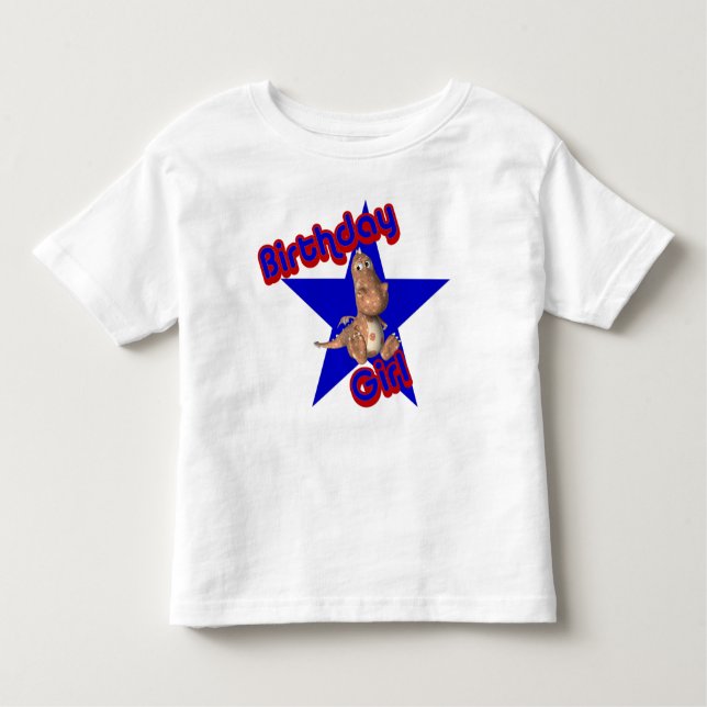 Pour Les Tous Petits T-shirt fille de l'anniversaire mignonne Dinosaur (Devant)