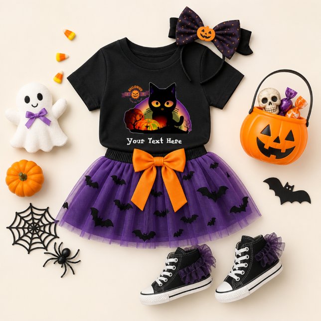 Pour Les Tous Petits T-shirt Halloween Chat Noir (Créateur téléchargé)