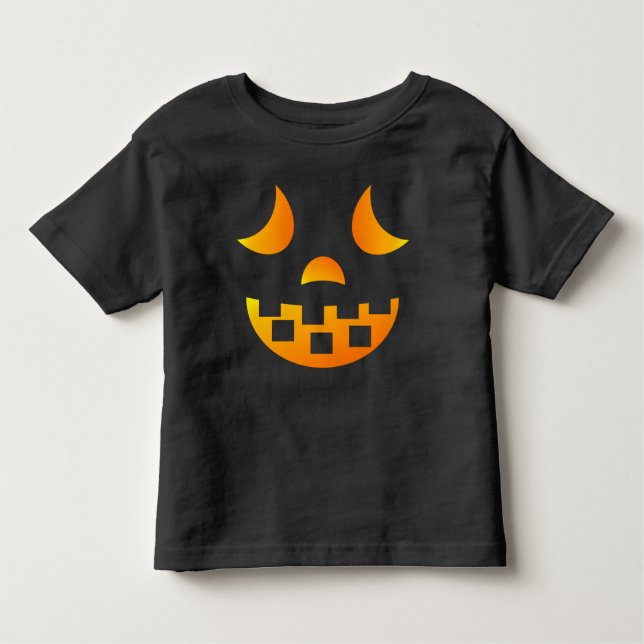 Pour Les Tous Petits T-shirt Halloween Jack-o'-lantern Face Toddler (Devant)