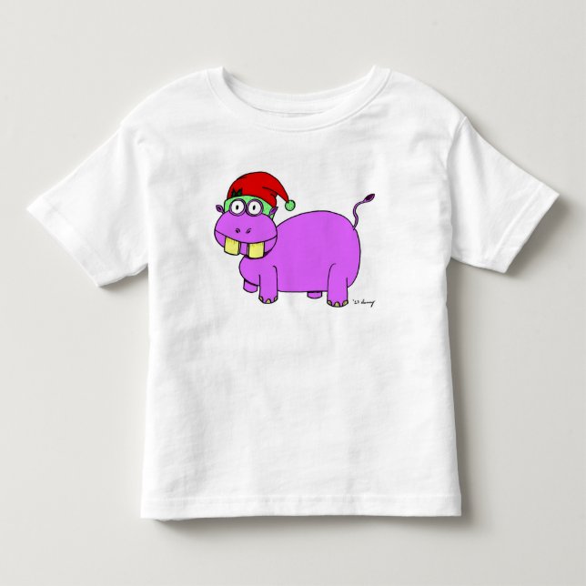 Pour Les Tous Petits T-shirt Hippo de Noël (Devant)