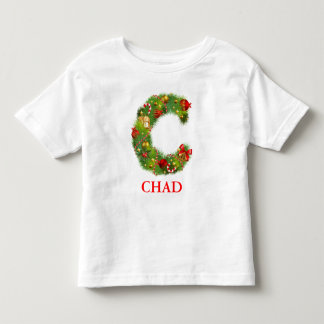Pour Les Tous Petits T-shirt initial de monogramme de Noël C
