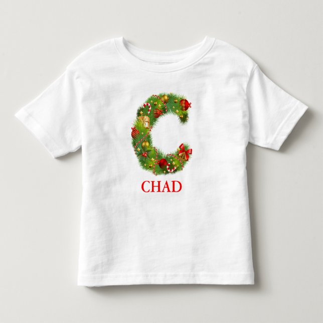 Pour Les Tous Petits T-shirt initial de monogramme de Noël C (Devant)