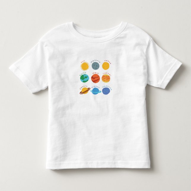 Pour Les Tous Petits T-shirt intelligent "système solaire " (Devant)