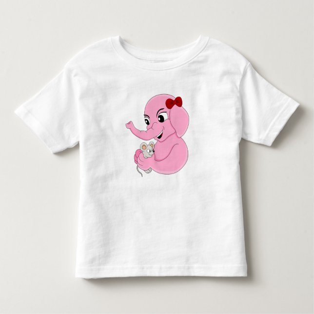 Pour Les Tous Petits T-shirt jeune fille à l'éléphant mignon (Devant)