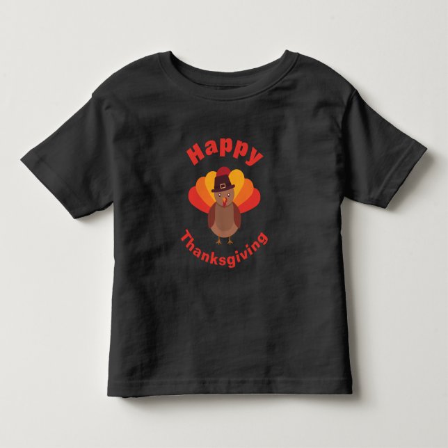 Pour Les Tous Petits T-shirt Joyeux Thanksgiving Dinde (Devant)