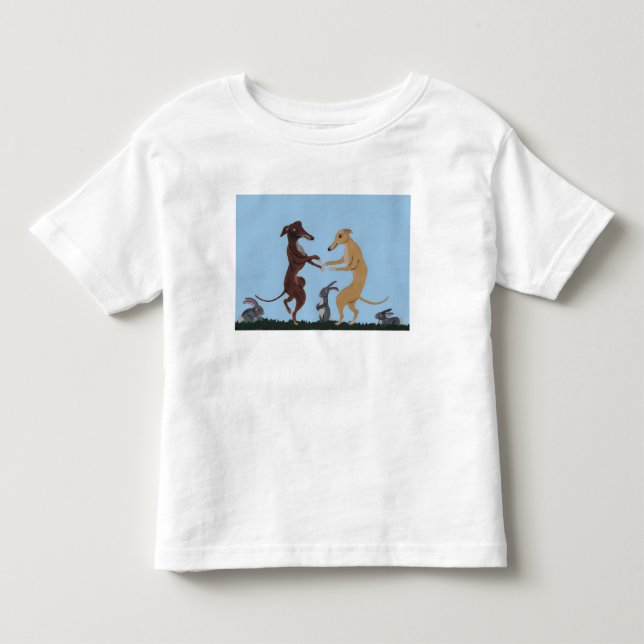 Pour Les Tous Petits T-Shirt Lévriers Danseurs et Amis Lapins (Devant)
