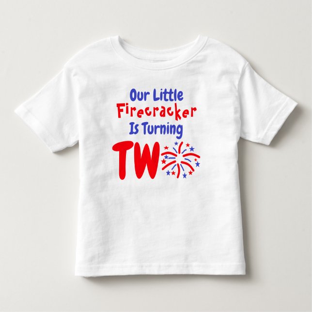 Pour Les Tous Petits T-shirt Little Firecracker 2nd Birthday Toddler (Devant)