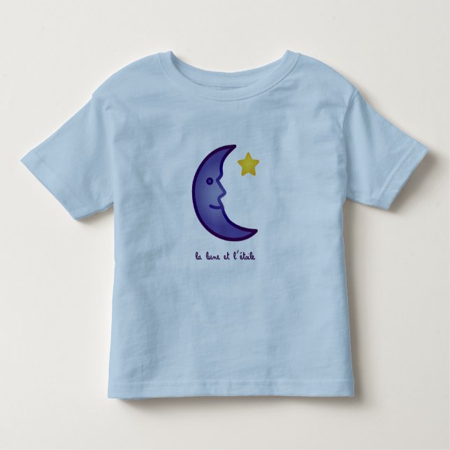 Pour Les Tous Petits T-shirt Lune et Star Toddler (Devant)