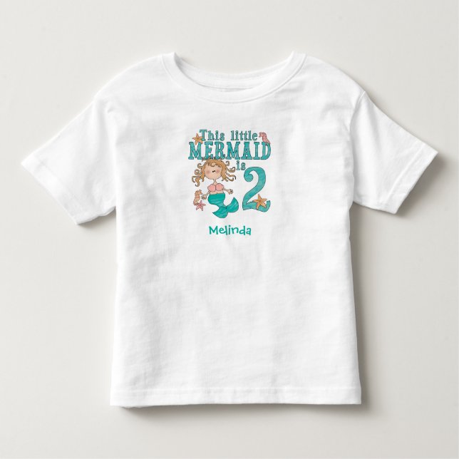 Pour Les Tous Petits T-shirt Mermaid 2nd Birthday Toddler (Devant)