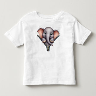 Pour Les Tous Petits T-shirt mignon avec éléphant bébé 3D et fermeture