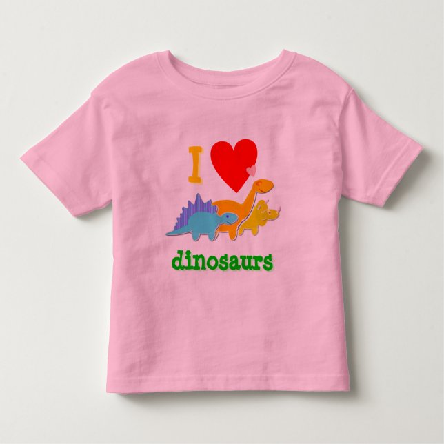 Pour Les Tous Petits T-shirt mignon de dinosaures d'amour d'I (Devant)